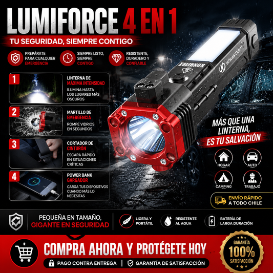 LumiForce™  - Linterna Multifuncional 4 en 1