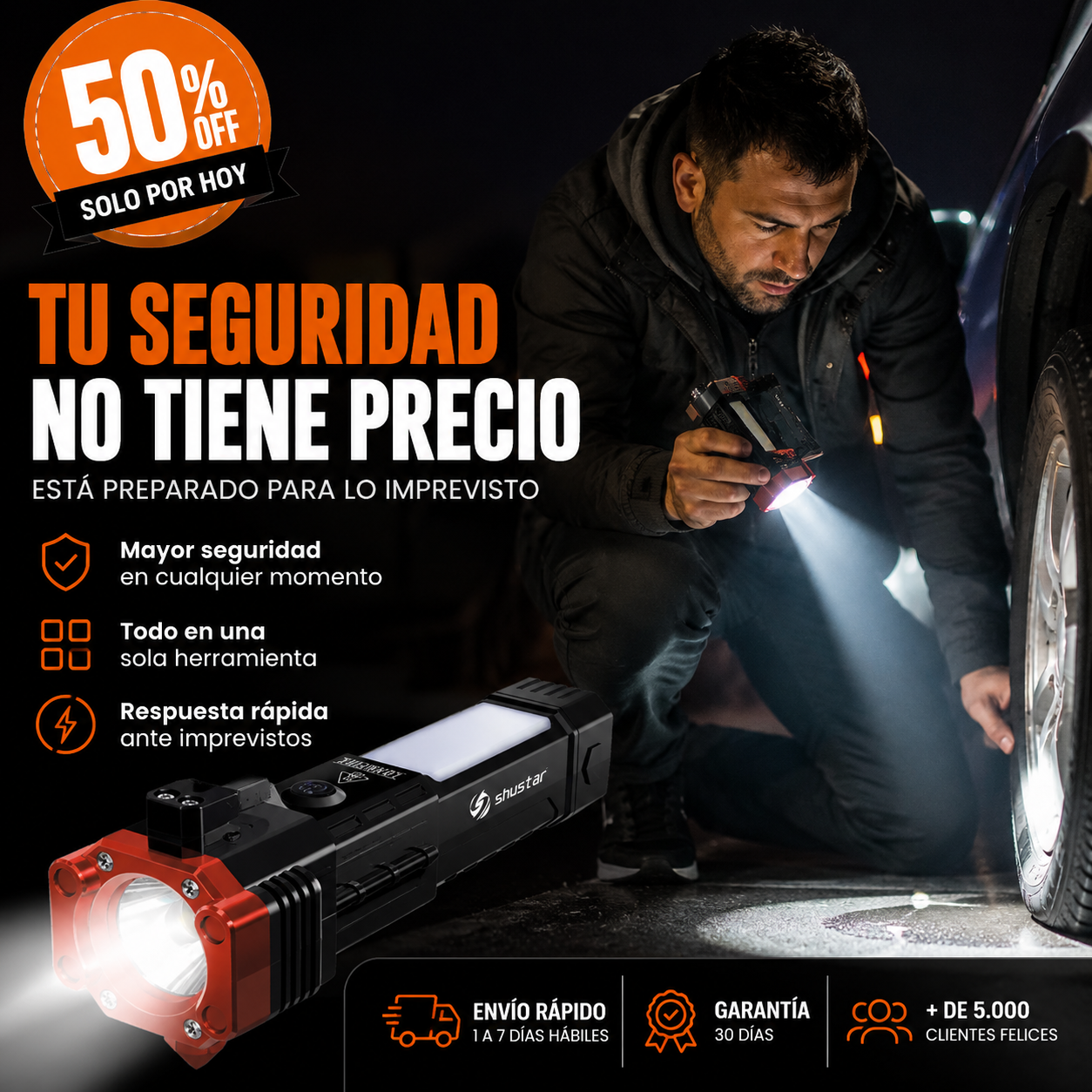 LumiForce™  - Linterna multifuncional 4 en 1
