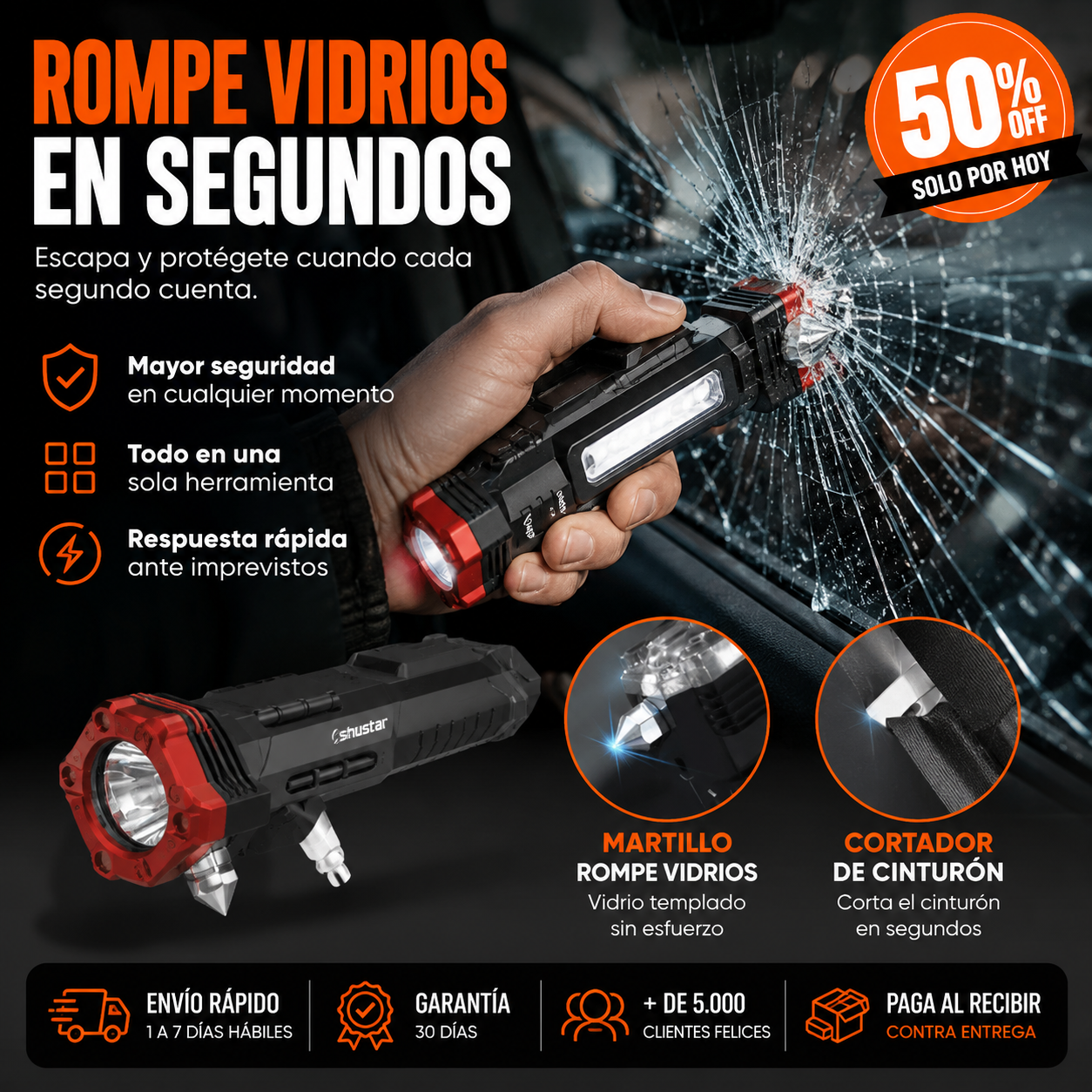 LumiForce™  - Linterna multifuncional 4 en 1