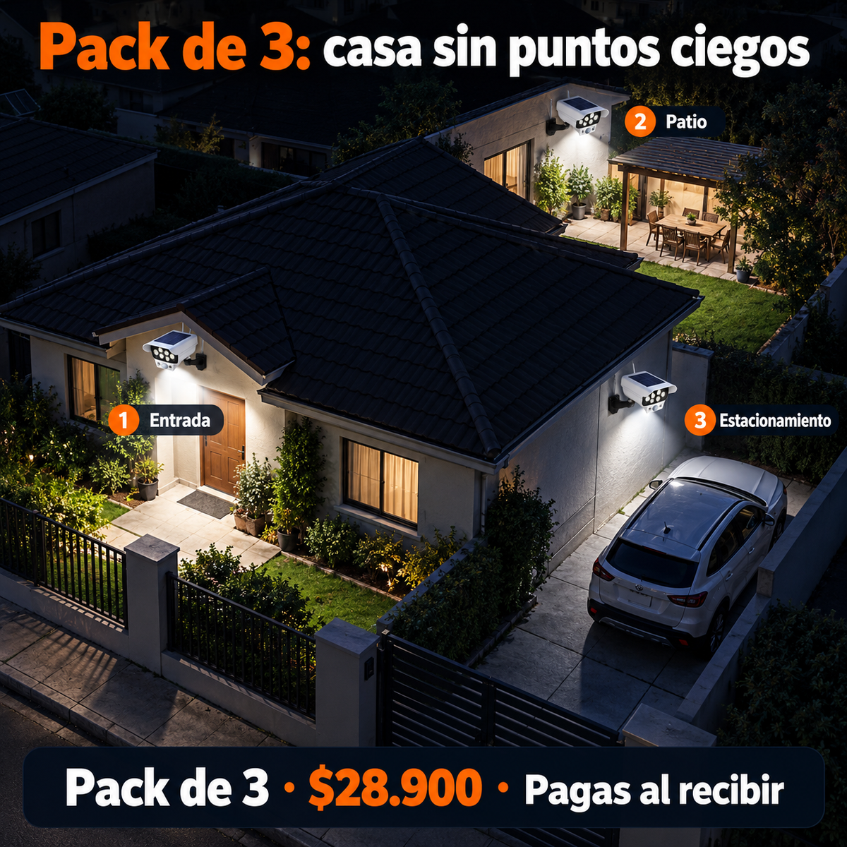 Foco solar tipo Camara VigiLux™ x3
