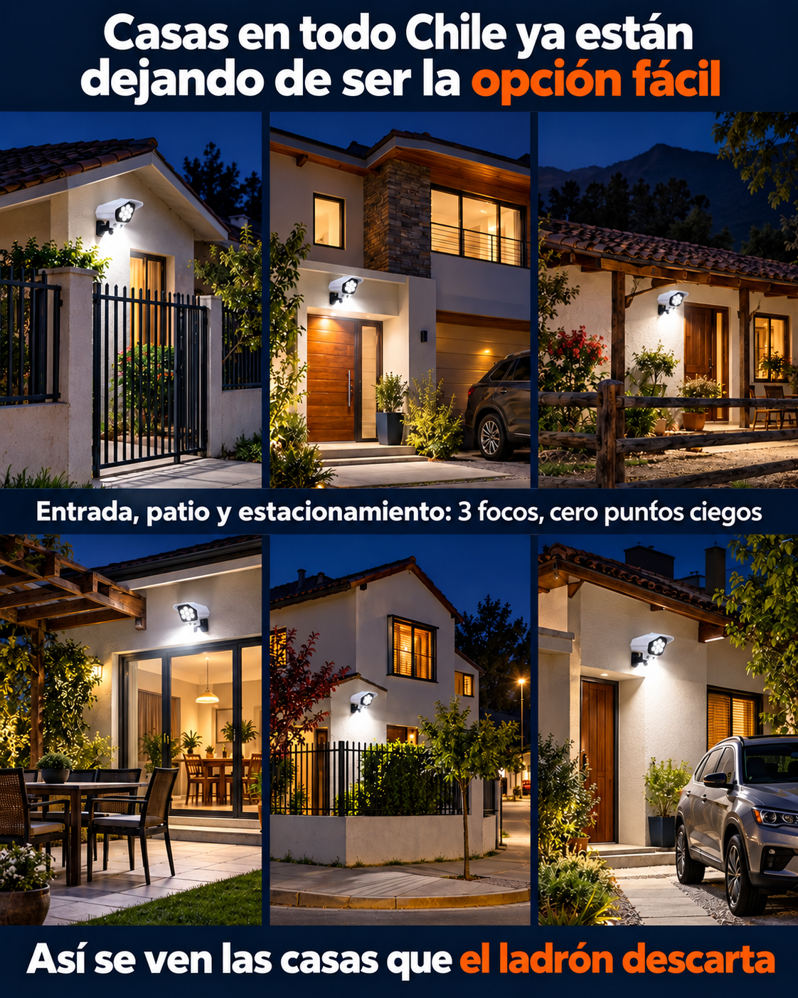 Foco solar tipo Camara VigiLux™ x3